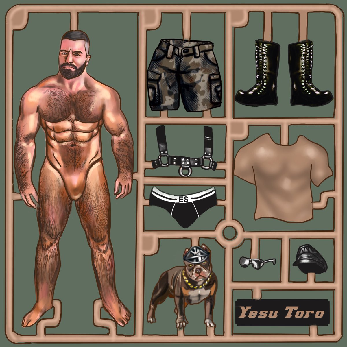 fairy_hipster19's tweet photo. 玩具系列Toy series:組裝模型Assembly model
People by: @yesutoro 
#assemblymodel #toy #leather #sm #es #underwear #bully #dog #Camouflage #taiwan #illustration #procreate #artwork #painting #drawing #ilovedog #gayart #gayartwork #gay #gayartist #gaylife #gaydrawing #gaybooks https://t.co/Ol5OVBVX1r
