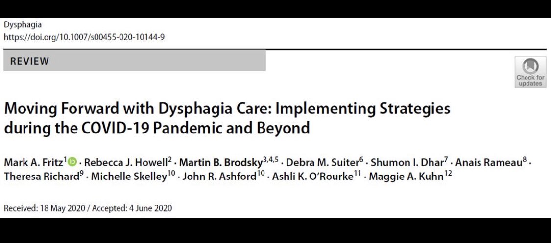 Let’s be thoughtful in our work and our care for patients. A thoughtful evidence based look at dysphagia care in the time of COVID 19. Congrats and thanks to these trusted colleagues. #uabvoicecenter