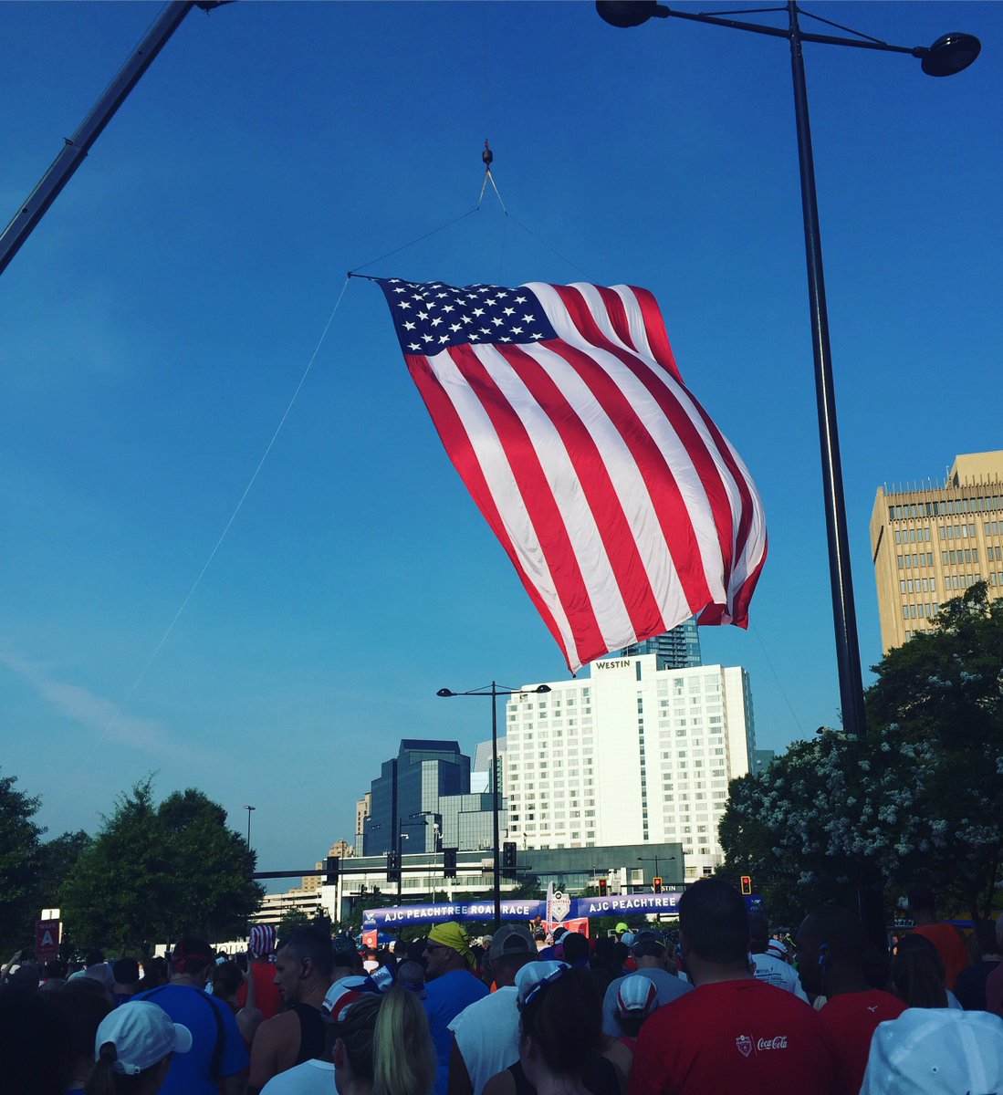 GraceRMurphy's tweet photo. First 4th of July in 25 years I’m not up early and getting ready to run the @ajcprr - what a strange feeling this is, but for the best. Happy Independece Day y’all! #COVID19Pandemic #PeachtreeRoadRace #GodBlessAmerica #IndependenceDay https://t.co/kJK0y0m1ML