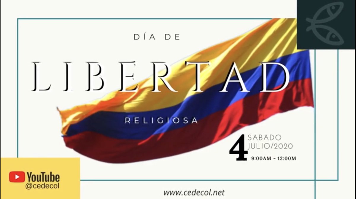 #4deJulio #Colombia Feliz Dia Nacional de la Libertad Religiosa <a href="/CEDECOL/">CEDECOL</a> <a href="/LorenaRiosC/">Lorena Ríos Cuéllar</a> <a href="/MinInterior/">MinInterior Colombia</a> #FelizSábado <a href="/alianzacc_co/">Alianza de Comunicadores Cristianos 🇨🇴</a>