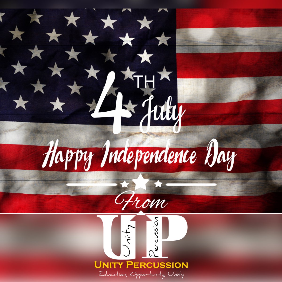 UnityPercussion's tweet photo. Unity Percussion would like to wish all members, staff, friends, and family a happy, healthy and safe 4th of July celebrating our independence. 
#UnityPercussion #unitypercussion #RiseUP #UP2k20 #4thofjuly #independenceday #independenceday2020 #ID2020 #4th https://t.co/DP7biRL1ZN