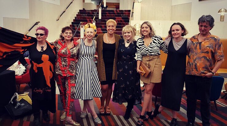 ImogenGC's tweet photo. One year ago today at @britishlibrary, back when we could pack out venues to capacity. A night for the Queens of Punk, and the women who made #Dayglo, #DefyingGravity & #ShePunks so special to work on. @mainmanburmese @ladyzoehowl @celestiebell @PunkProfessor #polystyrene #jordan https://t.co/RMfwozqTwi