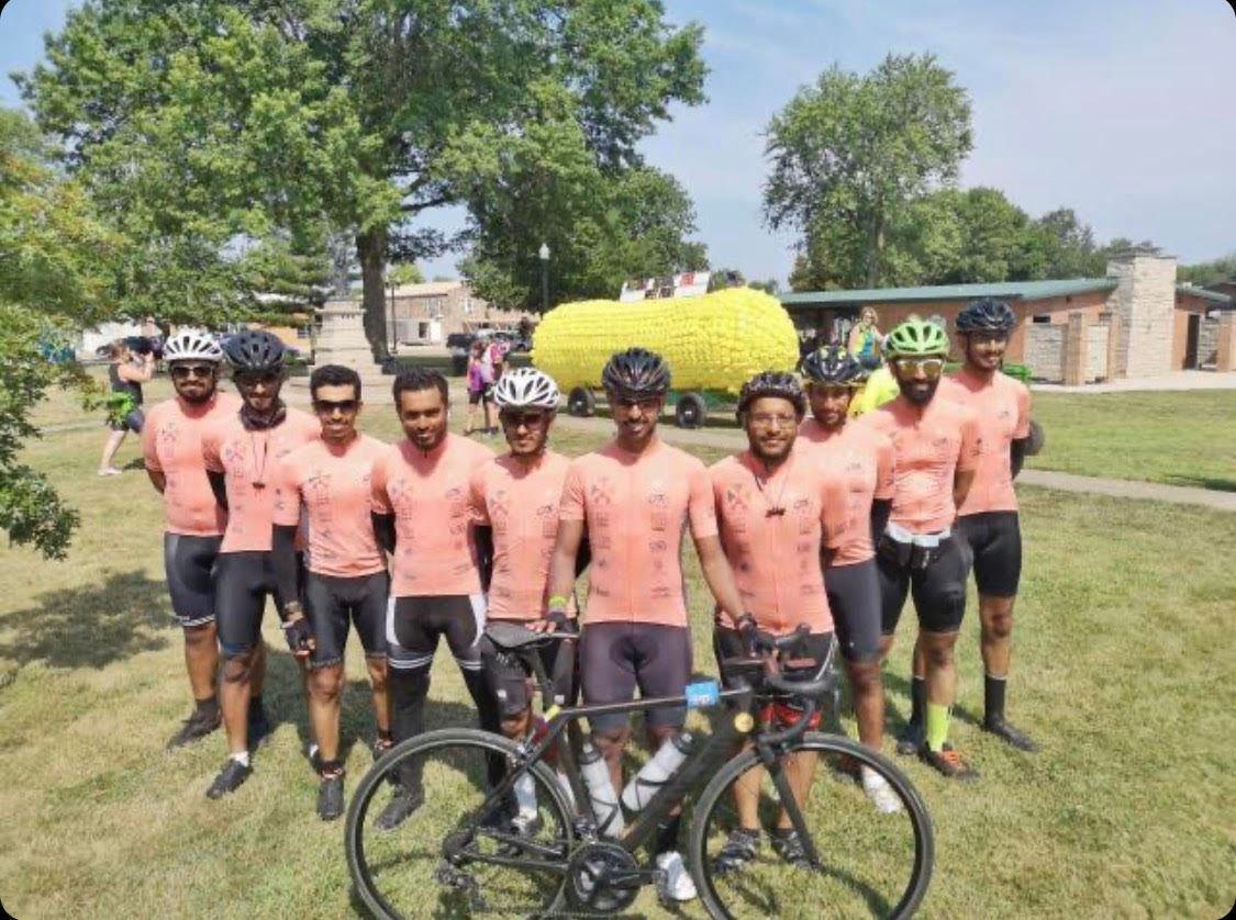 RAGBRAI_IOWA's tweet photo. OK #RAGBRAIHistory buffs... these photos are from RAGBRAI XLVII in 2019, when team @Unaizah_cyclist from Saudi Arabia joined us on the ride. Hope you can join us again down the road! https://t.co/s6BRRui0yr