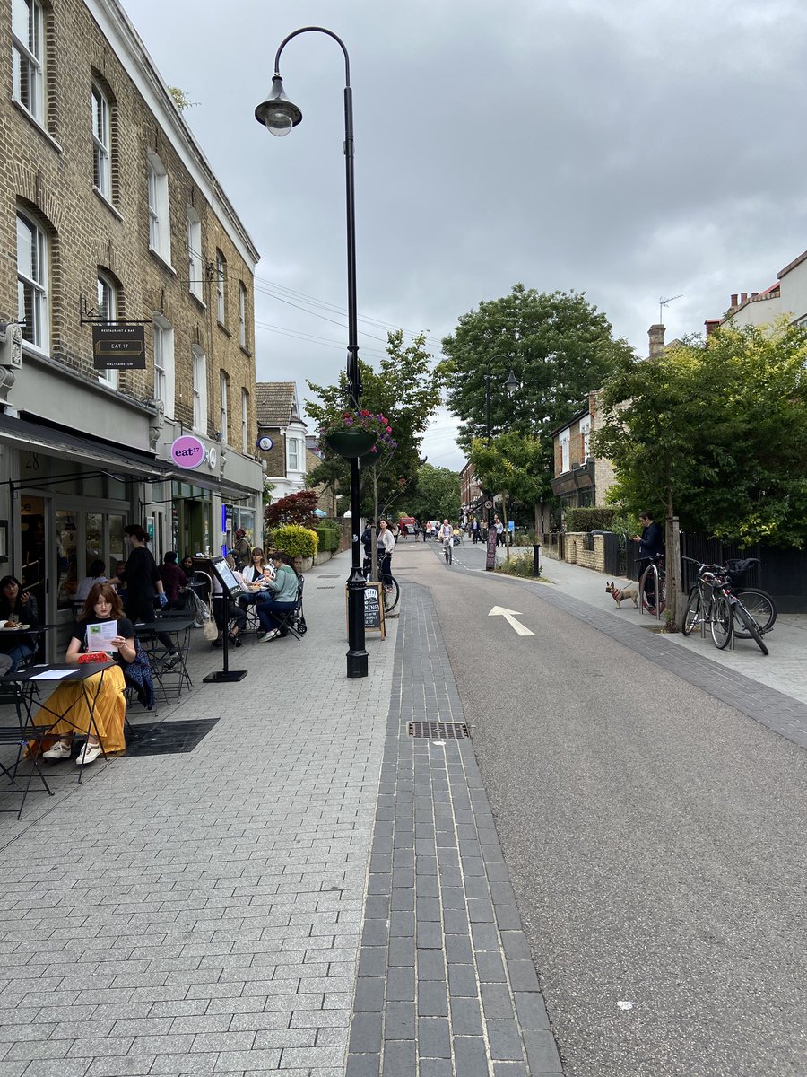 Hard to imagine this many people visiting the shops, restaurants, furniture stores, butchers and cafes today on Orford Road if it wasn’t closed to through traffic #wfminiholland