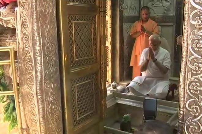 Modi in Varanasi for thanksgiving visit.