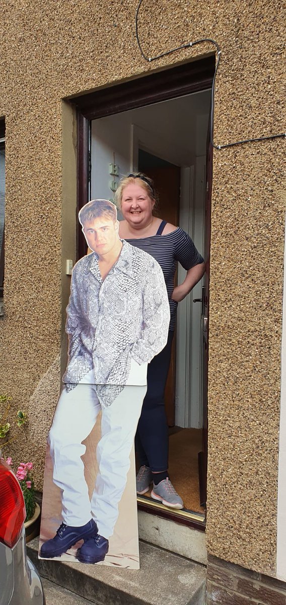 ClaireLGTweets's tweet photo. @GaryBarlow check out the virtual wedding drop off gift I received this week.... An actual 90s promo cut out used in Edinburgh in the olden days found in my friends dad's attic.... good lord the snakeskin and white jeans  #retro #anotheroneforthecollection https://t.co/TBnLbbvMUL
