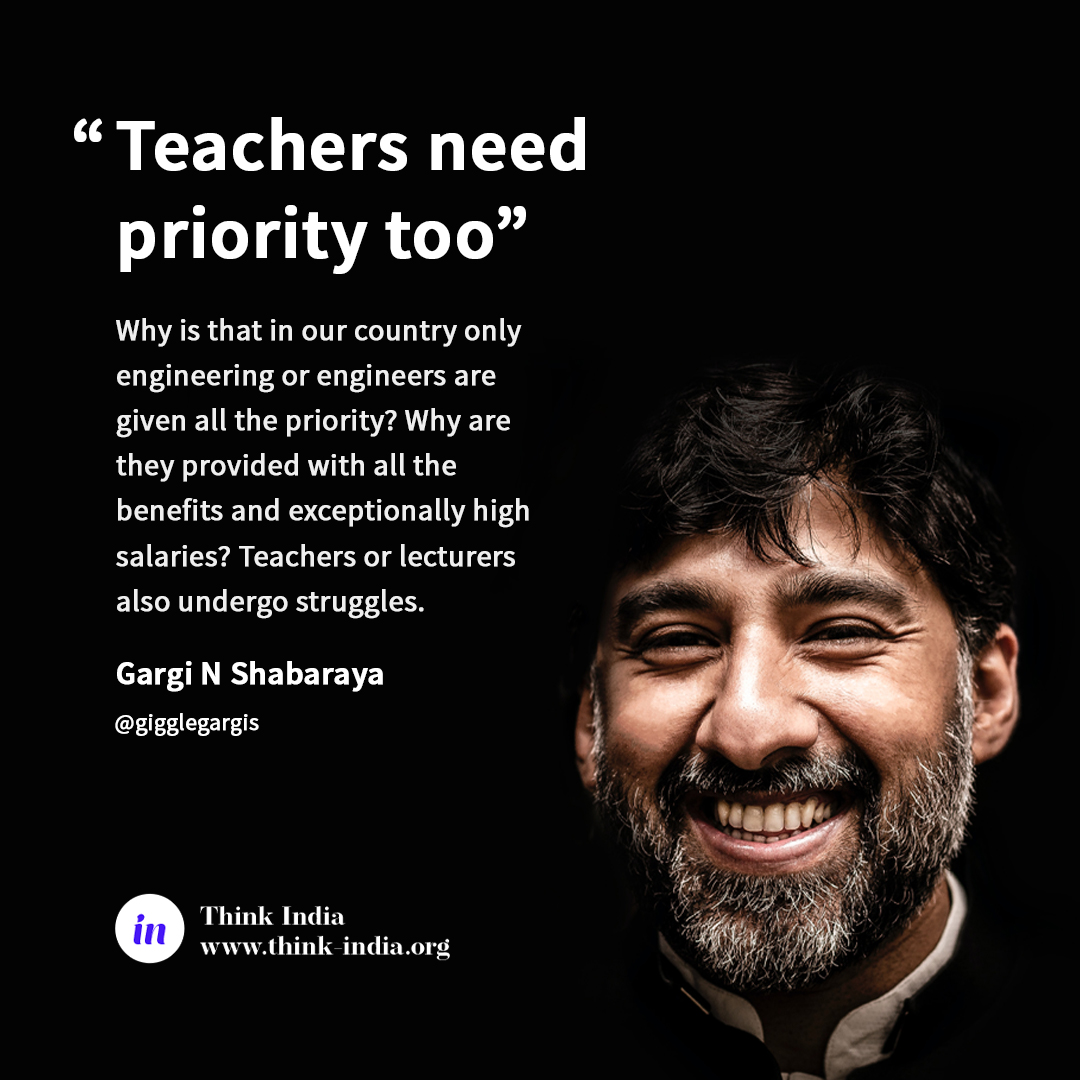 thinkindia_org's tweet photo. Do you think teachers are not given proper priorities? What are the problems a teacher faces in this modern society? What is your suggestion?

#thinkindia #thinkingindian #teachers #education #india https://t.co/w2lCe2r4xl