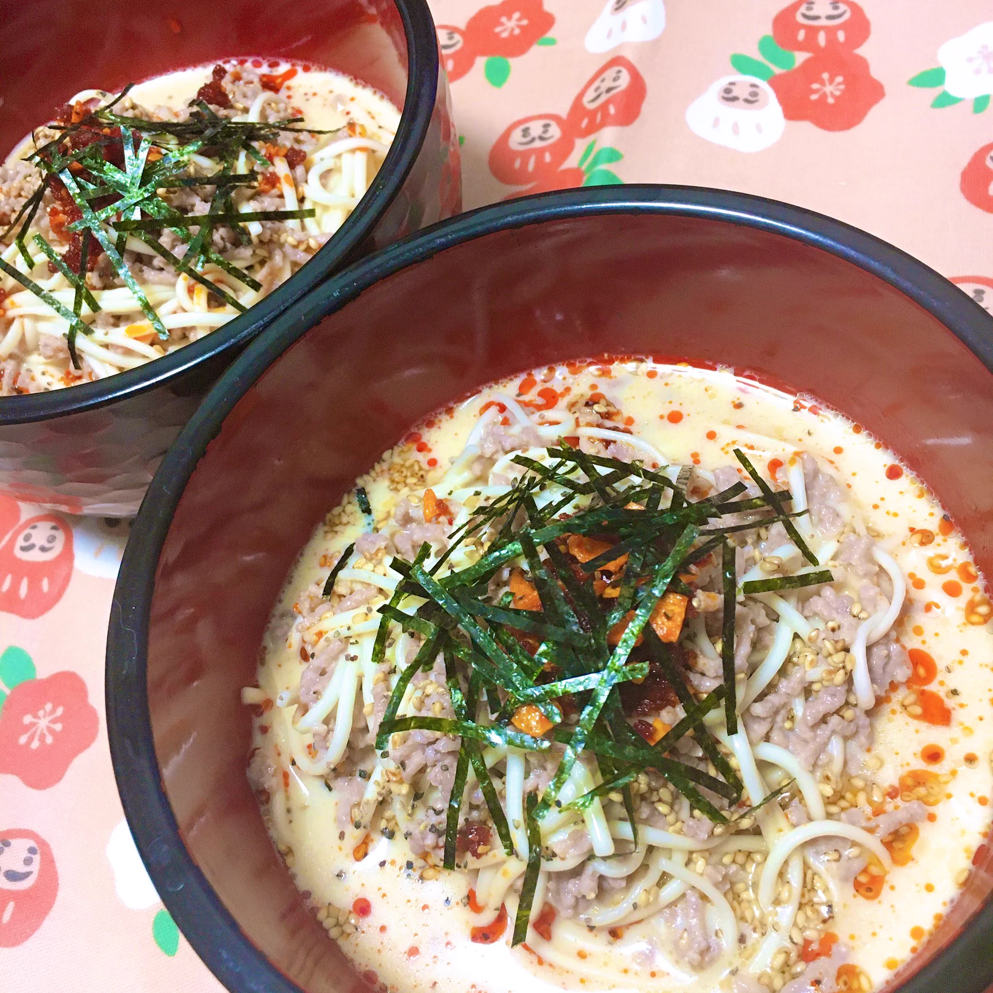 今日はHP1だったのでコレ作りました🥺小葱ないので刻み海苔、そうめんなくて茹でうどんで代用したけど、スープ飲み干すくらい美味しかった！！！  