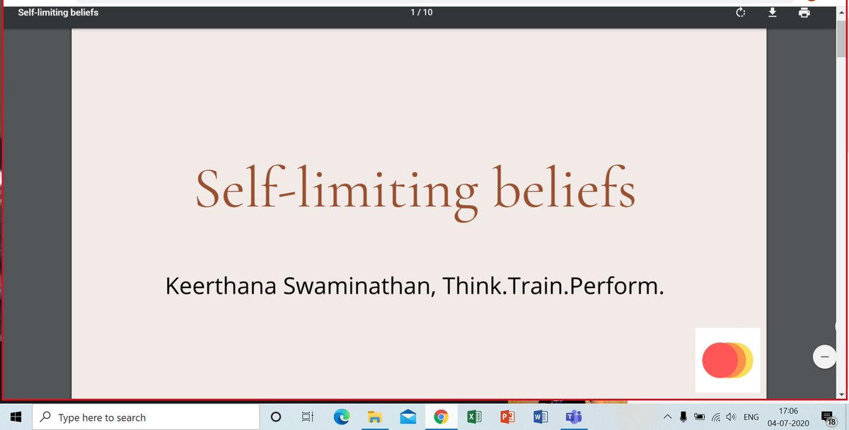 KeerthanaSwami2's tweet photo. Really enjoyed conducting this #webinar for a group of #HRprofessionals on #Selflimiting #beliefs #workshopweekend #thinktrainperform @thinktrainper
#career #organisation #psychology https://t.co/SkCHUdcFRD