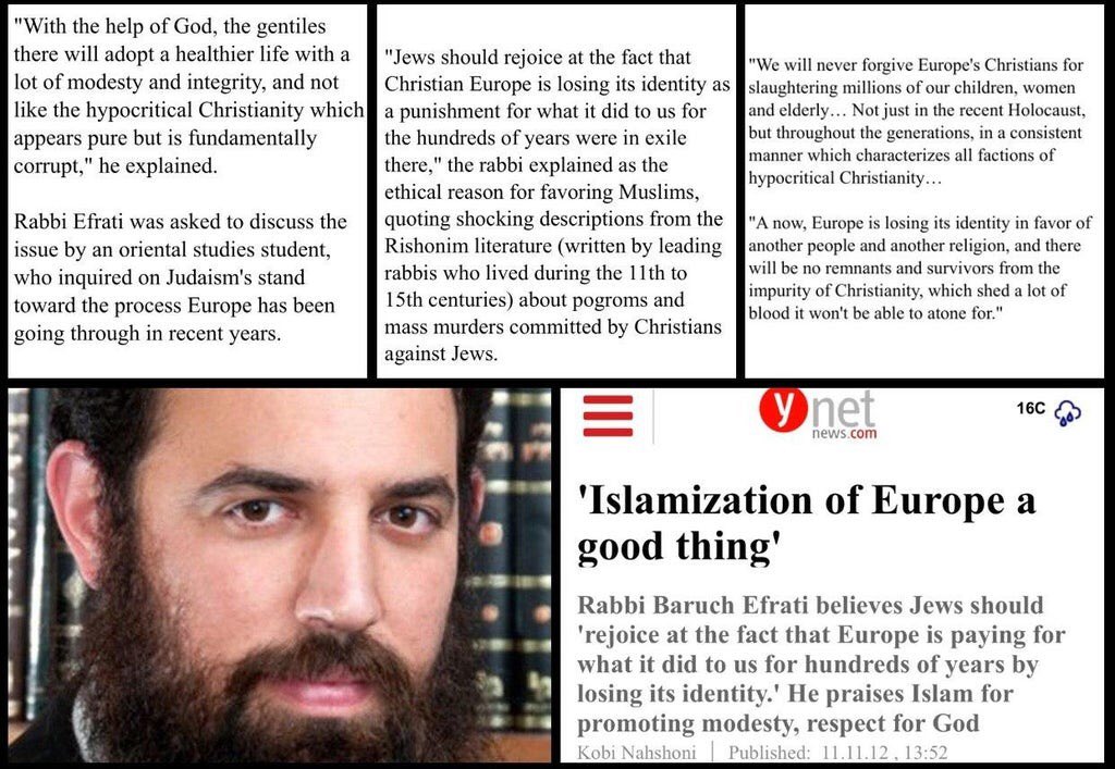 BloodAndSoile's tweet photo. @HotelLubyanka @SnWphia Islam, Judaism and Christianity in ALL it’s forms are fighting for the same ting!
To create the fundation for the Jewes to name themselfs as the madter race where the GOY must surve them as the holy Gods!
Ment to all: 
Wake upp ffs!
Learn history!
Read !
Educate yourself humans ! https://t.co/BG4WSOJMuM