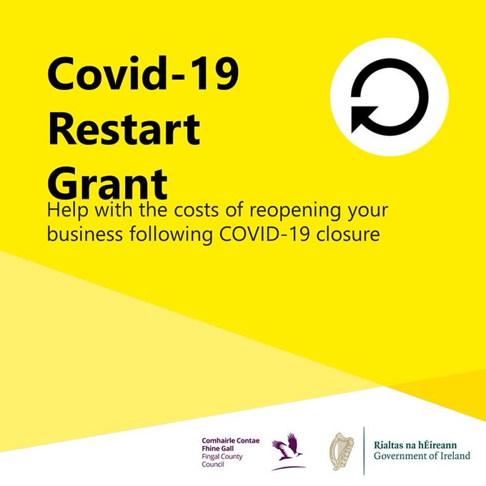 Fingalcoco's tweet photo. Please remember to #Shoplocal and support Fingal businesses.  Apply now to Fingal Co Co for the #COVID19 Restart Grant at this link: https://t.co/Gn5rCvGvLD By July 3rd Fingal Co Co had paid €4m to approx 800 Businesses. See helpful guide &amp; FAQs: https://t.co/54pgWcL1Zy https://t.co/i5jfx9KM4t