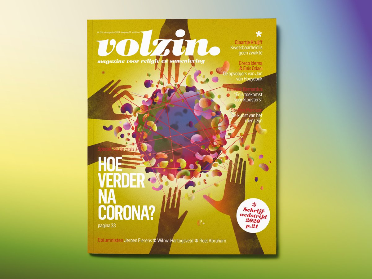 studiovandaar's tweet photo. Hoe verder na #corona? #coverillustratie voor @volzin Ik wens @grecoidema en @EnisOdaci veel succes als nieuwe #hoofdredactie van #volzin #magazine !! #COVID19 #verbonden https://t.co/1D7OBKwj6r