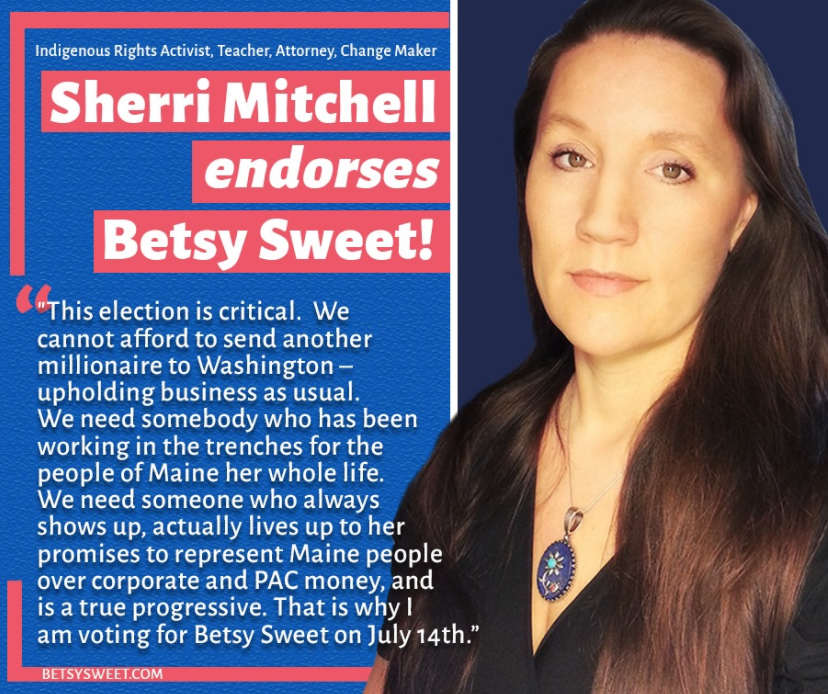 LBcratsME's tweet photo. Do the right thing, Maine. Rank @BetsySweetME #1 on your ballot for US Senate.
#NotForSale #IndigenousRights #MedicareForAll #GreenNewDeal https://t.co/rZpqIWVItQ