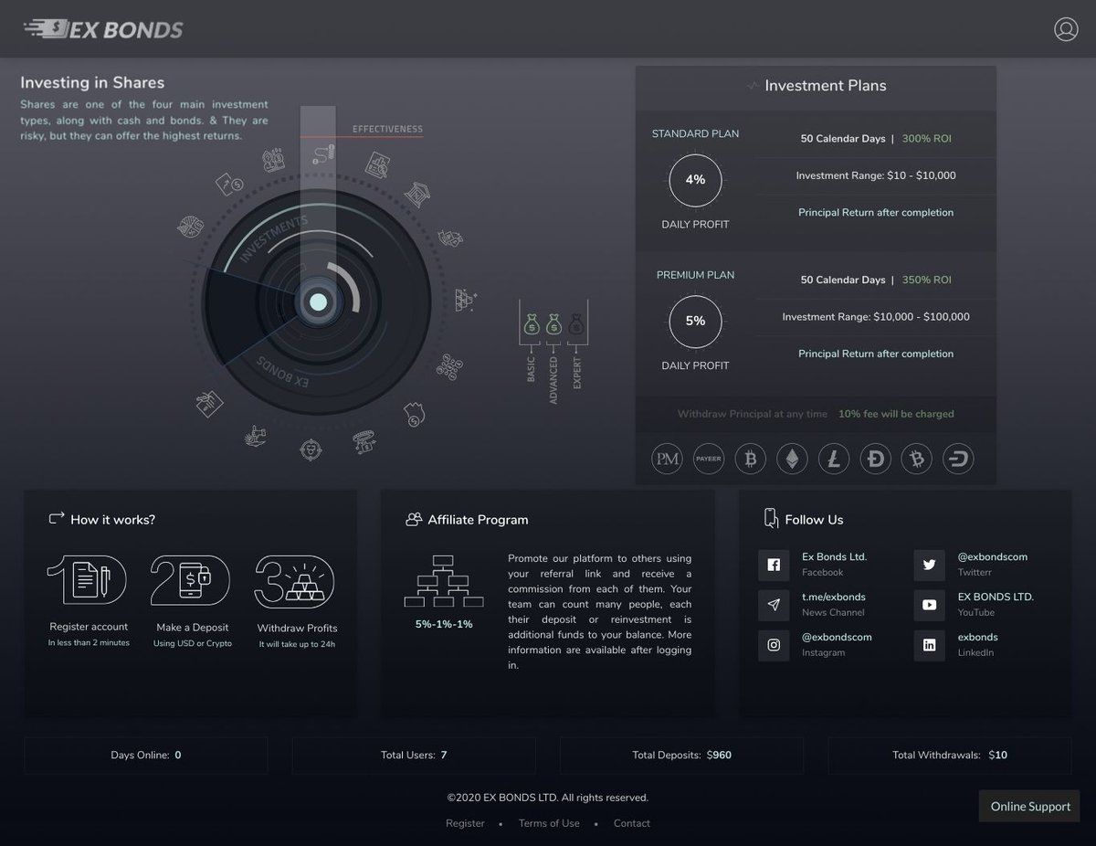 RealMonitoring's tweet image. 📢 NEW PROJECT - EXBONDS💰😊

🚀 Started - March 1, 2019.
💰 from 4% up to 5% daily for 50 days

💰 Refback from monitoring to 650%
   Project Details - real-monitoring.com/details/lid/93/
💸 Invest - exbonds.com/?ref=RealMonit…
💰 Order a refback - real-monitoring.com/refback/lid/93/