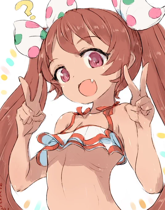 リベッチオ、うちの鎮守府では進水日にダブルピースをするという決まりがあってだな…?パシャパシャ 