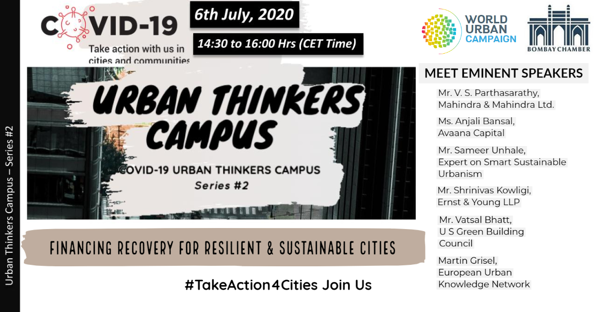 Highlighting my moderated panel on Financing Recovery for Cities, @BombayChamber for #TakeAction4Cities @UNHABITAT @urbancampaign. July 6/Monday 8.30-10.00am ET. Register: bit.ly/BCCI_UrbanThin…. Partners: @NIUA_India @USGBC @sspdgurgaon @EUKN_EGTC @regstud @MadrasChamber