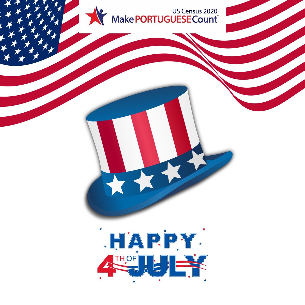 MakePortuguese's tweet photo. The Make Portuguese Count™️ campaign wishes everyone a safe and festive 4th of July. Happy Independence Day America! https://t.co/POGu7uGTIz