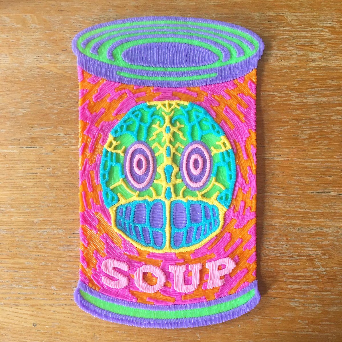 ExploringSenses's tweet photo. Completed #brainsoup10

Hand drawn #3Dpen #artwork using @sopolaroid3d #polaroidplay3dpen 
-
Inspired by #andywarhol #campbellssoup  cans, combined with the #esmakerlab #brainlogo
-
#3dprinting #PLA #3dart #3dartist #3dartwork #additivemanufacturing #3dpenart #brainsoup https://t.co/NvDnqGWqgc