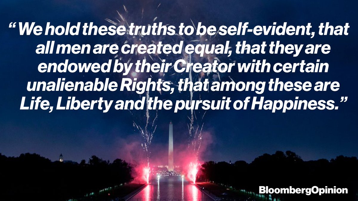 The protesters’ grievance is anchored in the higher calling that, for many Americans, is all we remember of the Declaration:  http://bloom.bg/3gpKpW3&nbsp;