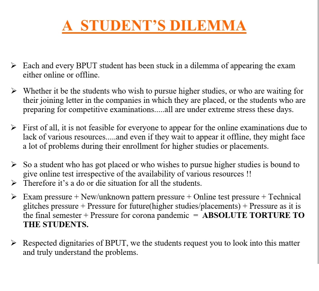 DashTnd's tweet photo. A Student's Dilemma.
#bput #BPUTStopKaroNa #Odisha
@SuparnoSatpathy @SDTE_Odisha @DrRPNishank @dpradhanbjp @GovernorOdisha @CMO_Odisha @PMOIndia @sambitswaraj @dpradhanbjp @AprajitaSarangi @GMohapatraBjp @otvnews @kanak_news @MBCTVODISHA @News18Odia @Kalingatv @AmitShah https://t.co/8VUZf7xPI2