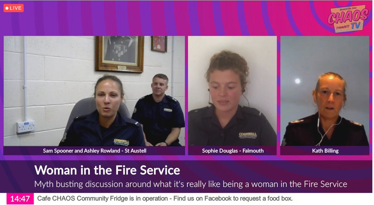 ChaosGroupUK's tweet photo. We are now talking recruitment and how @CornwallFRS have many opportunities for woman. Find out more over at https://t.co/YNiZpcPREW #NotJustFires #Respect https://t.co/jN8gL84Zhm