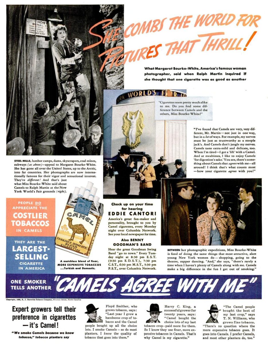 “She Combs the World for Pictures that Thrill!” Camel Cigarette ad in ...