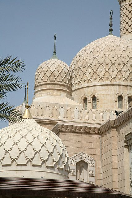 Domes. they are usually above the main (biggest prayer hall). there can be multiple domes in a mosque! some say the round shape represents the sky/the vaults of heaven but i'm not too sure about that