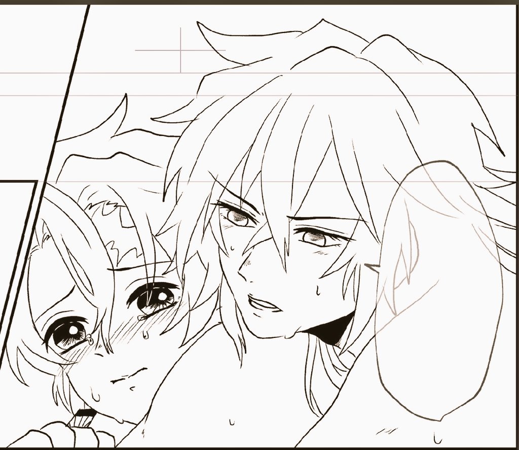 雄!って感じの表情が描きたいのに難しいね…… 