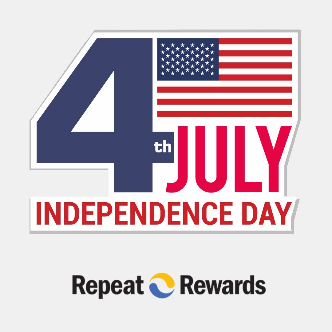 RepeatRewards's tweet image. On behalf of all of us here at Repeat Rewards, we’d like to wish everyone a happy and safe 4th of July! 🇺🇸❤️🤍💙 Never hesitate to get in touch with us! Give us a call at (866)-877-2737 or visit us on our website: loyalty.repeatrewards.com