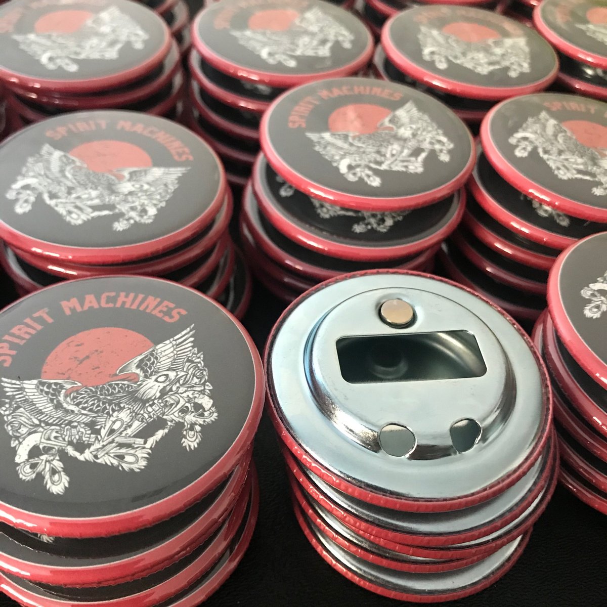 npbuttons's tweet image. Magnetic Bottle Openers for @spiritmachines. This item has been a really popular item with the bands that order from me. Just restocked parts, get your order started today at npbuttons.com

#npbuttons  #pinback #pins #pin #badge #badges #buttonclub #button