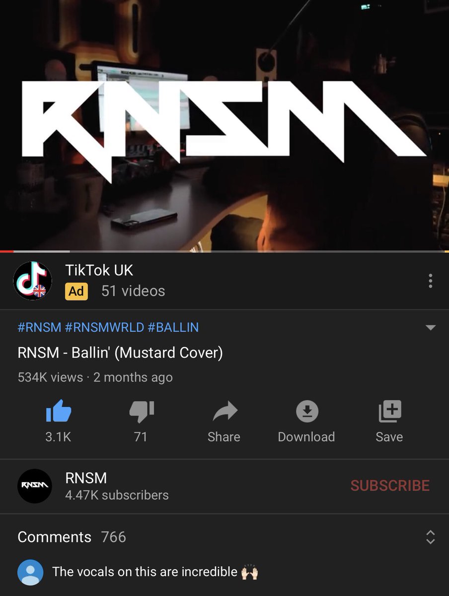 rnsmwrld's tweet photo. So we hit half a milli on Ballin! Thankyou guys for all the support🖤we really appreciate it🙌🏾 give us a couple months to double that 😁🤝 #RNSM #Ballin #halfamilli https://t.co/i592VXbROS