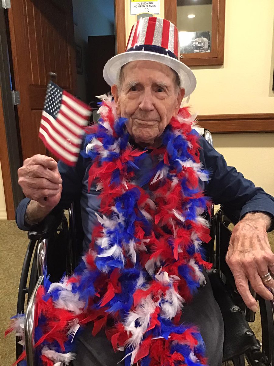 JoyInTheCause's tweet photo. HAPPY 4TH OF JULY!  (And Happy Birthday Carl! 102 years young!) https://t.co/hcgnxs2cKy