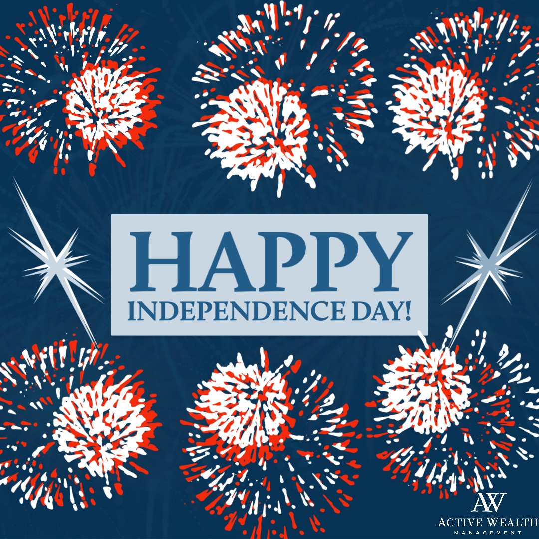 activewealthm's tweet photo. Happy Independence Day from Active Wealth Management! Thank you to all of those who fought for our freedom and continue fighting for our freedom today. We hope you'll enjoy your holiday and celebrate with your family! #activewealth #activewealthshow #independenceday #family https://t.co/ERcJsBsqj0