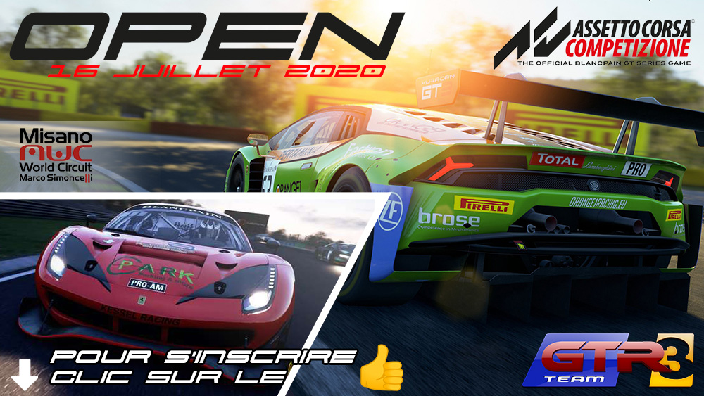 Team_GTR3's tweet photo. OPEN - 16 juillet 2020 - Inscriptions et détails de la course RDV le discord Team GTR3 - OPEN https://t.co/BMrbblvKZw
