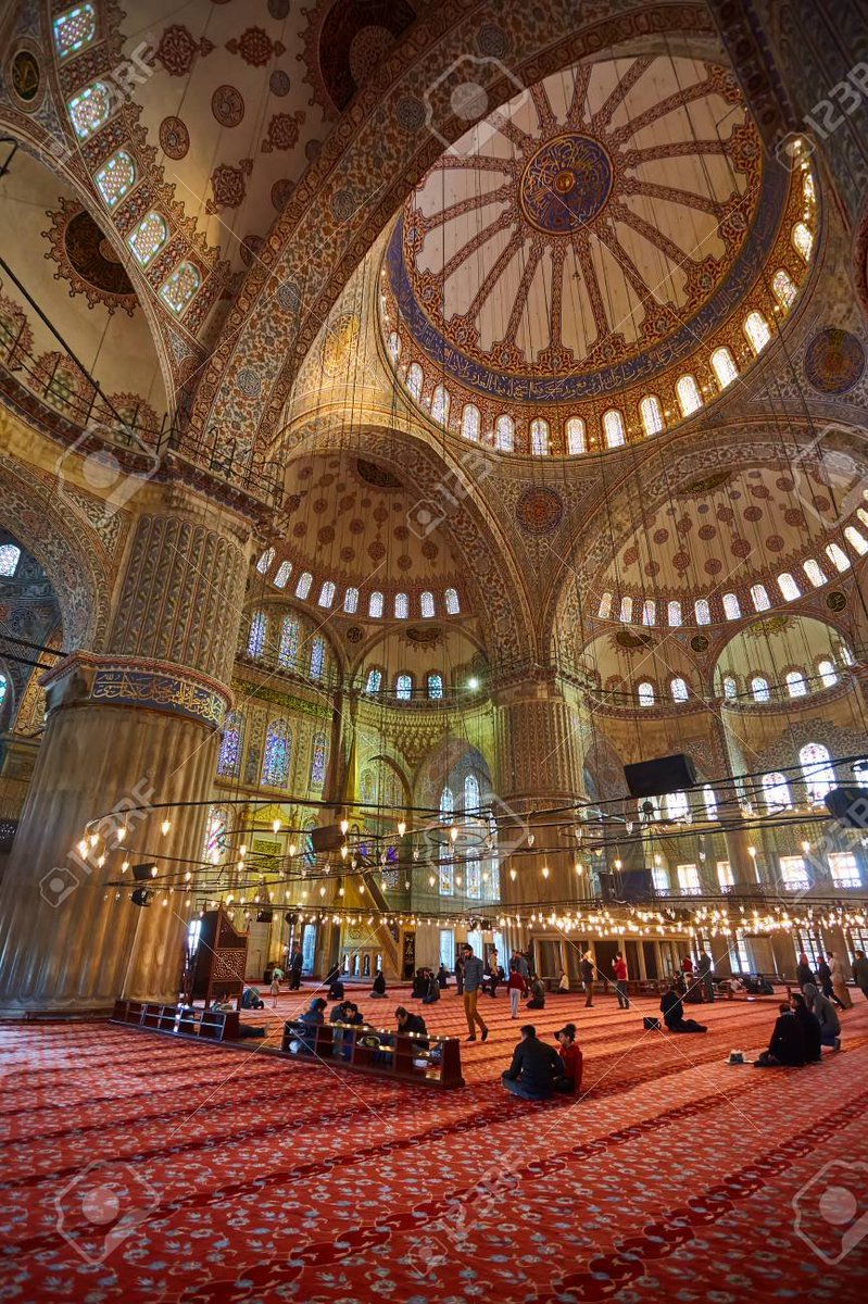 Sultan Ahmed Mosque aka the blue Mosque in Istanbul, Turkey. dare I say the MOST gorgeous mosque I've seen. it's so traditional yet so lavish. it's said that the person who builds a mosque gets a house in paradise so rich Muslim people participate in building/funding them!
