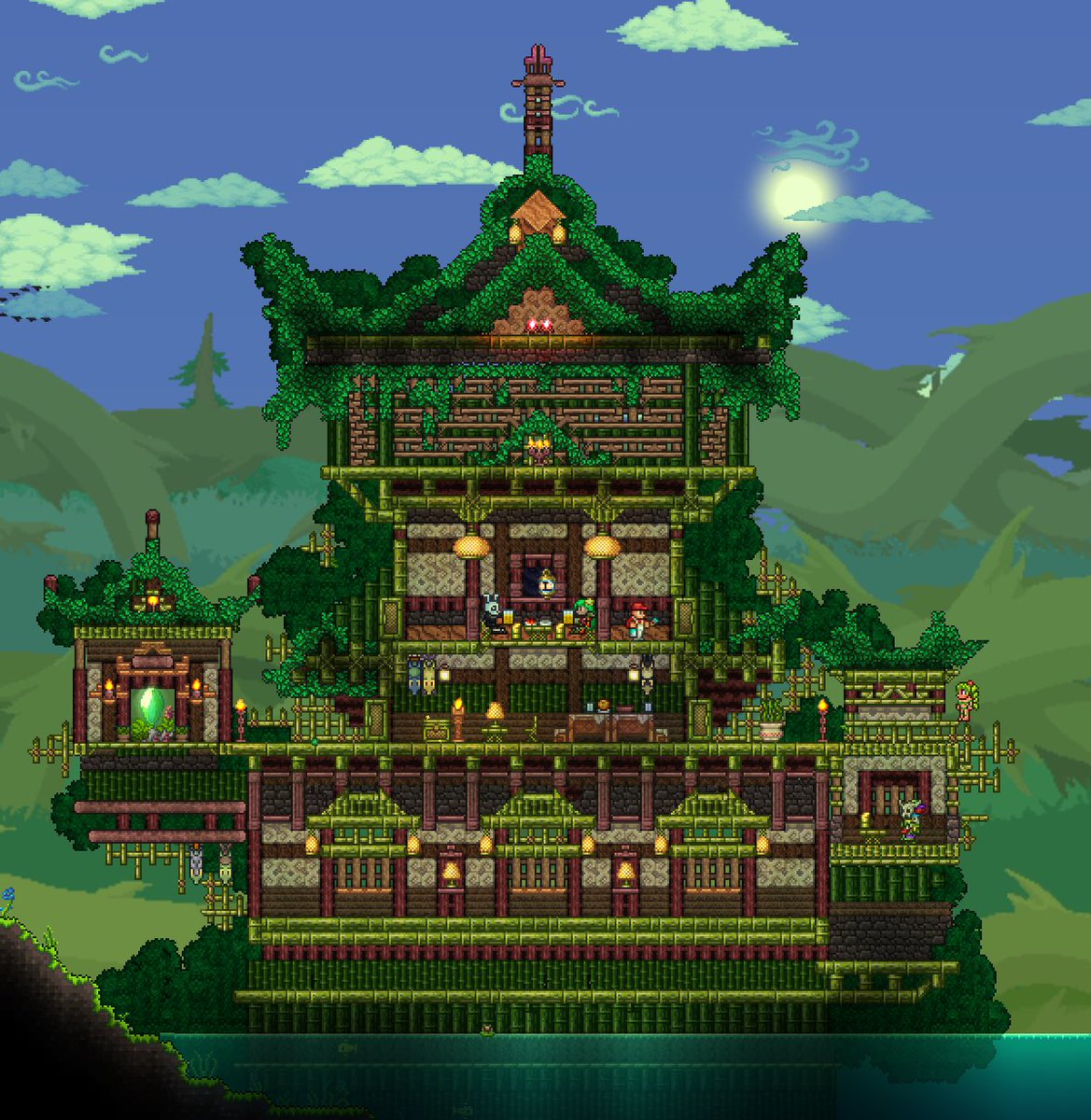 ট ইট র 兎菱 Terraria 久しぶりにマスターマルチの旅 ジャングル拠点が完成しました 熱帯 和風建築も悪くないですね 次は海に拠点を作るよ Terraria テラリア