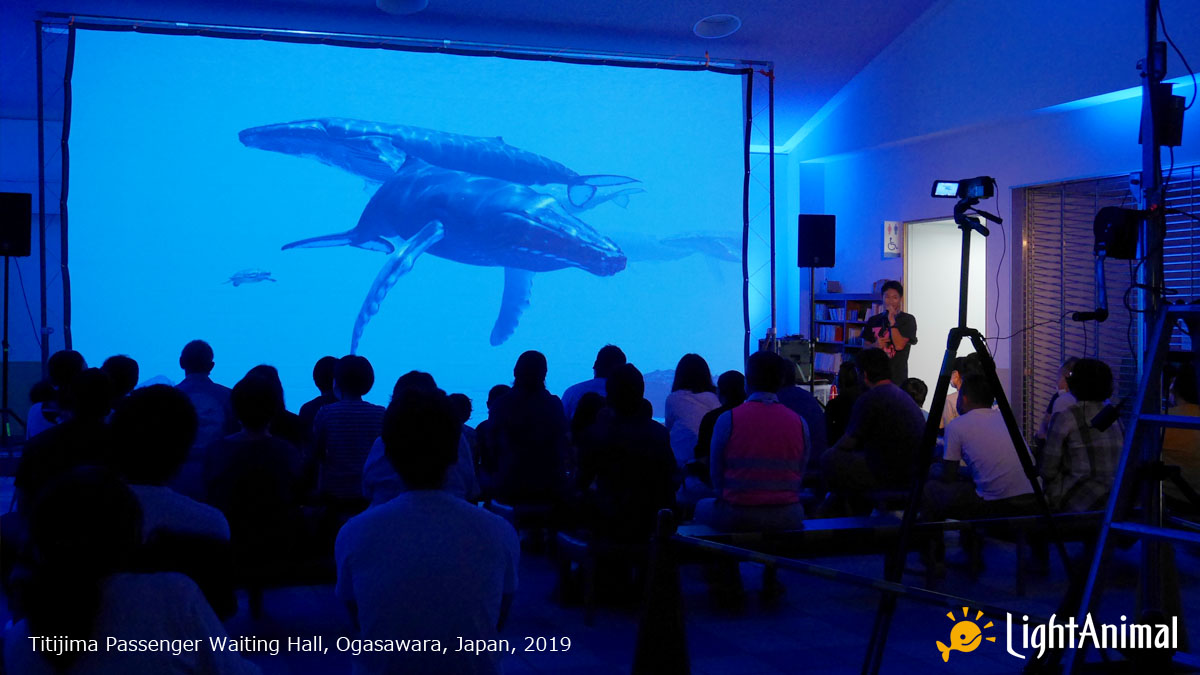 LightAnimal's tweet photo. For kids and their parents live in Ogasawara island, we held a night lecture about cetacean around the island.
Titijima Pasenger Waiting Hall, Ogasawara, Japan, 2019
#LightAnimal #Ogasawara #OWA #IndoorWhaleWatching #InteractiveWhaleDisplay #HumpbackWhale https://t.co/8culZeD4J9