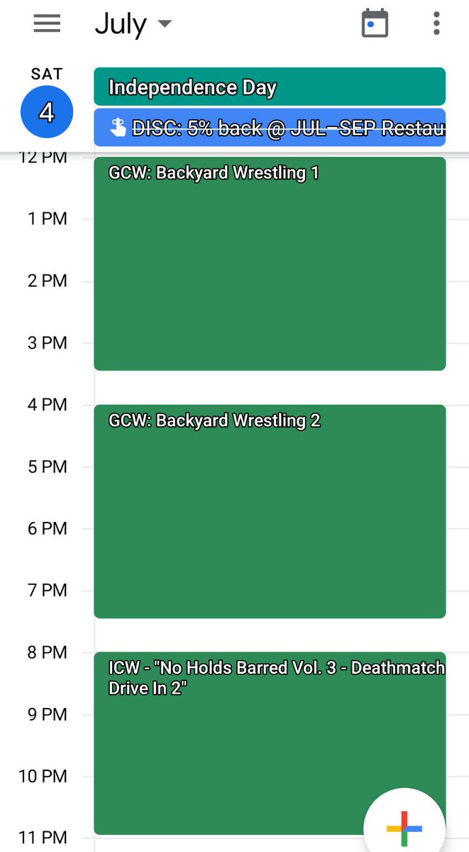 RealScottRandom's tweet photo. My Independence Day will be spent watching @GCWrestling_'s original #BackyardWrestling event @ Noon &amp; it's sequel @ 4 on @FiteTV. Then @ICWNHB #DeathmatchDriveIn @ 8 on @indiewrestling / @smartmarkvideo. https://t.co/IT5YPiuRre