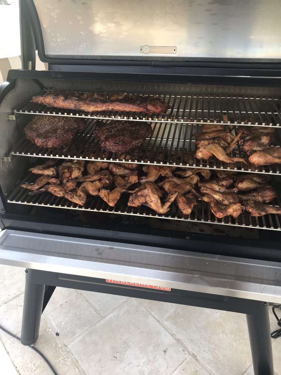 DeionSanders's tweet photo. When I tell u this @TraegerGrills ain’t no joke! Even I can grill on this thang. Lolol #CountryPrime #4thofJulyTime https://t.co/mmERRWdVDm