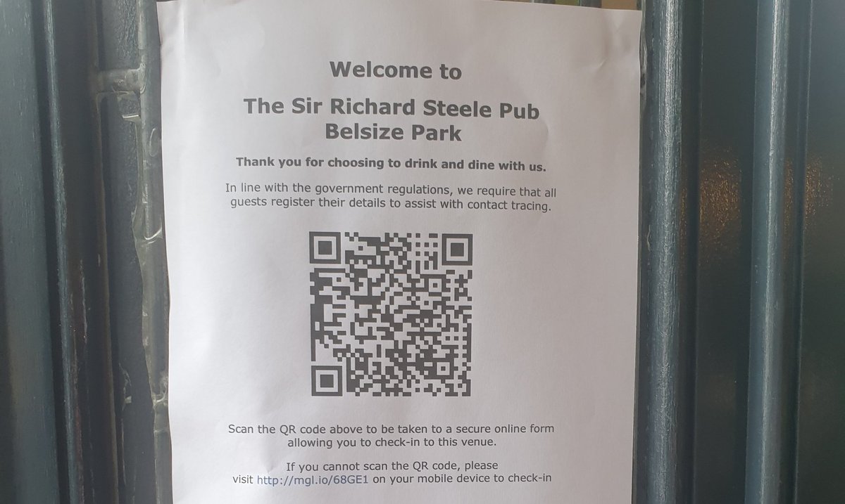 Richard Steele's is in on the QR code stuff. They've also got Pulp playing. Had forgotten the underrated joy when a great song comes on in a pub.