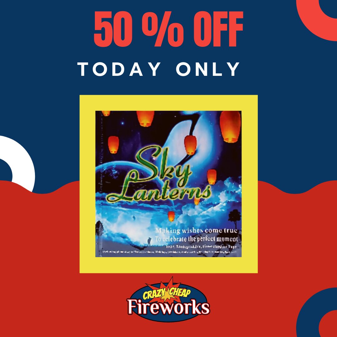 CrazyCheapFrWrk's tweet photo. Happy 4th of July! Today's deal of the day are Sky Lanterns. #4thofJuly #Fireworks https://t.co/Mh1rFeAuLG
