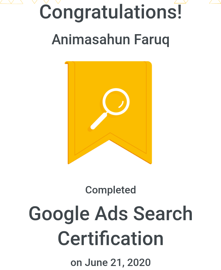 faruqknows's tweet photo. Thanks @Google and @googleanalytics for honouring me with these certifications
#Google #googleAds #googleAnalytics #googlemybusiness #googlecampaignmanager #googlesearchads #googledigitalskills #googledigitalgarage #googleadword #googleskillshop https://t.co/StqaDUku0r