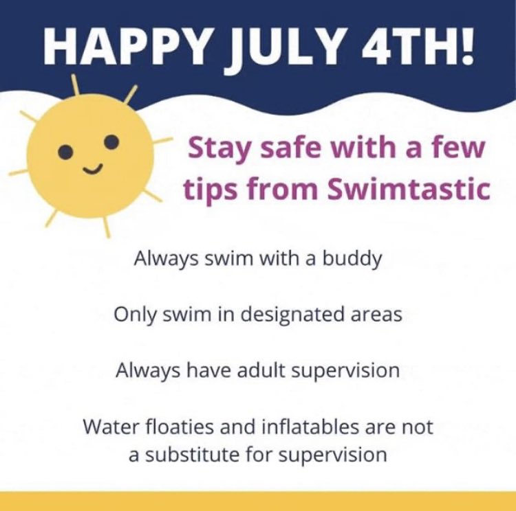 SwimtasticSWFL's tweet image. Happy 4th of July! Stay safe as you go to the water to celebrate. 🇺🇸🎆🏊🏽‍♀️#4thofjuly #fireworks #PoolTime #swimtasticswfl #swfl #watersafety