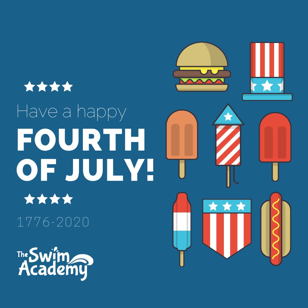 Happy Fourth of July from everyone at The Swim Academy! We hope you have a day filled with happy and safe celebrations. #FourthofJuly2020