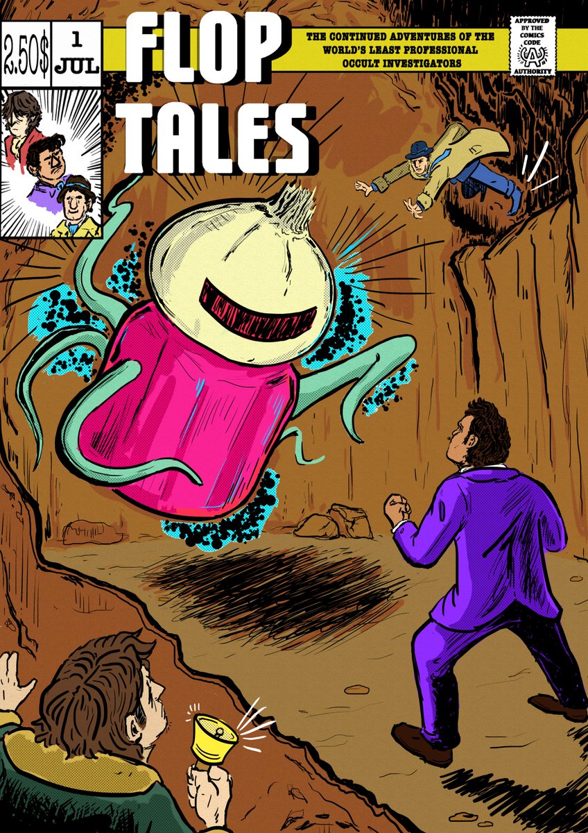 criathroir's tweet photo. anyway! I've spent a bunch of the last while illustrating old school-y comic cover pastiches for @theflophousepod &amp; @flophousecat 's floptales rpg series, just bc I like it that much! https://t.co/dpc7Dqnq7q