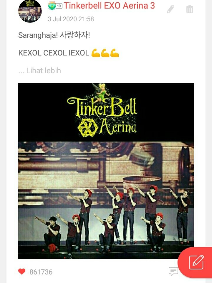 TinkerbellAeris's tweet photo. God Job our team and EXOL👍
Mari semangat lagi buat mulung heart banyak-banyak💪💪💪
#TimTinkerbell @weareoneEXO @layzhang @B_hundred_Hyun https://t.co/xTFKDmy6p4