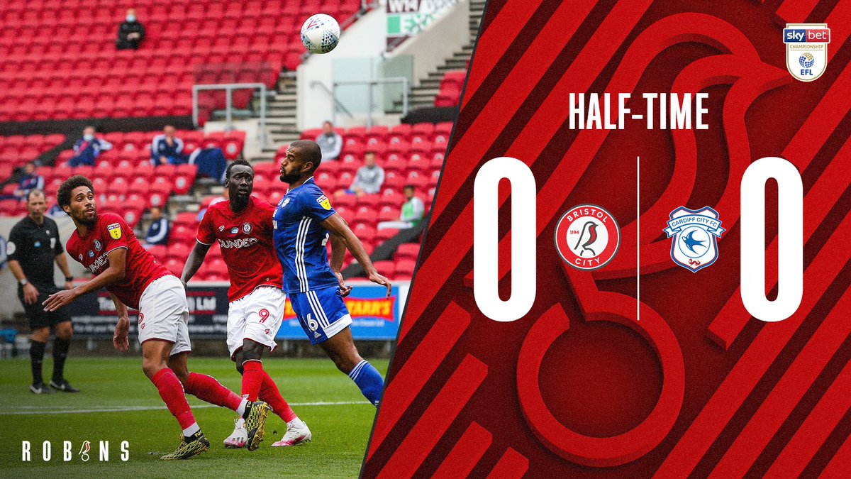 Level at the break. ⚖️ Not much between the two sides with some great defensive blocks keeping it goalless. #BristolCity | #BRCCAR