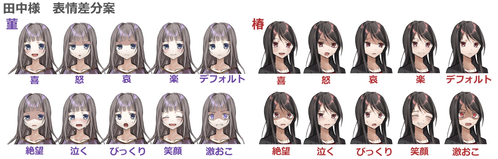 Twitter 上的 田中 ゆっくり実況者 ニコニコ動画の方に投稿する予定のクトゥルフ神話trpg動画に使用する姉妹の立ち絵と表情差分です T Co Umjlerbjsv Twitter