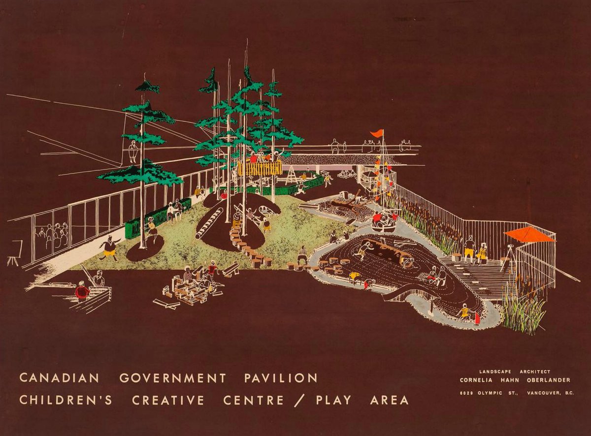 JoshLipnik's tweet image. Cornelia Hahn Oberlander, Expo 67 Canadian Pavilion Children’s Creative Playground (1967) Montreal, Quebec

Oberlander’s playground was one of the biggest hits of Expo 67 and part of the Canada pavilion’s focus on activities for children. 

Via Playgroundology