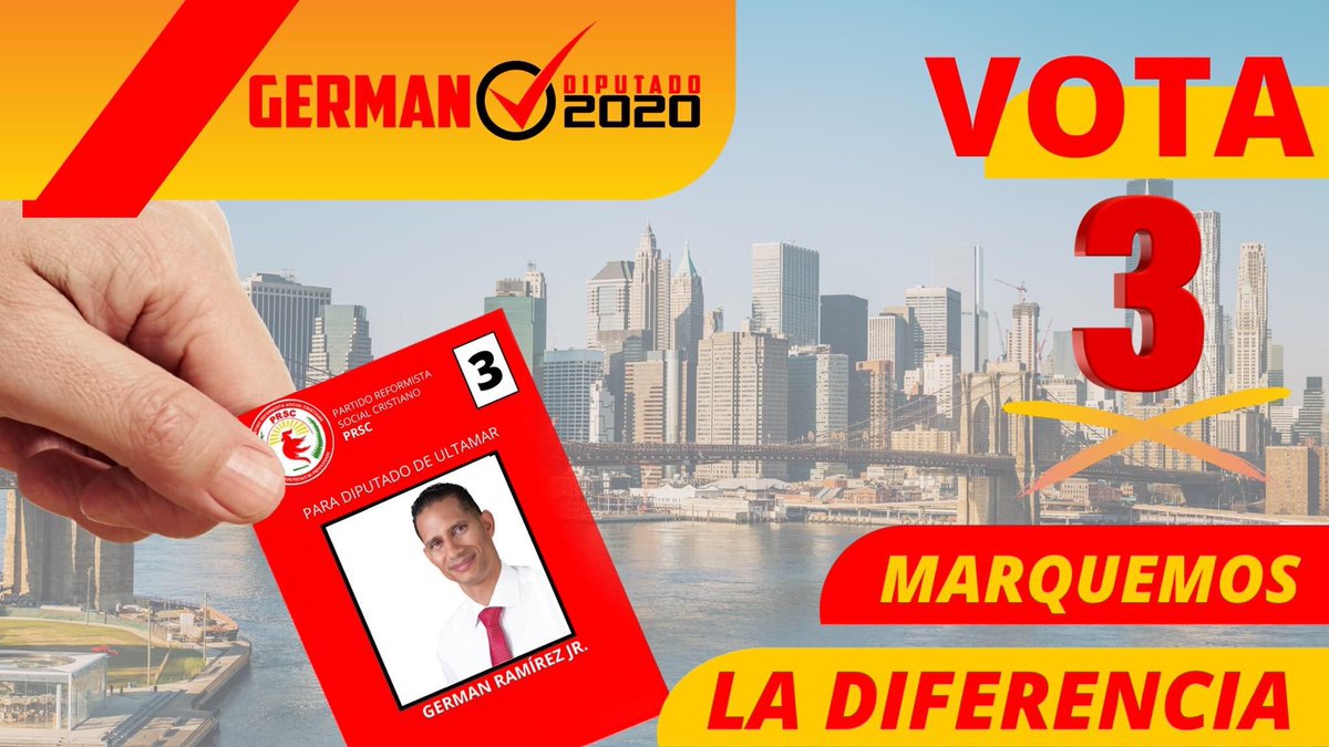 KeyBetances's tweet image. Mañana todos a votar por German Ramírez como su diputado de ultramar la mejor representación que podemos tener en el congreso.@GermanDiputado @hectorferreir13 @Radamesgarcia11 

#germandiputado2020 
#votael5dejulio  #diputadoultramar2020  #eleccionesenrd